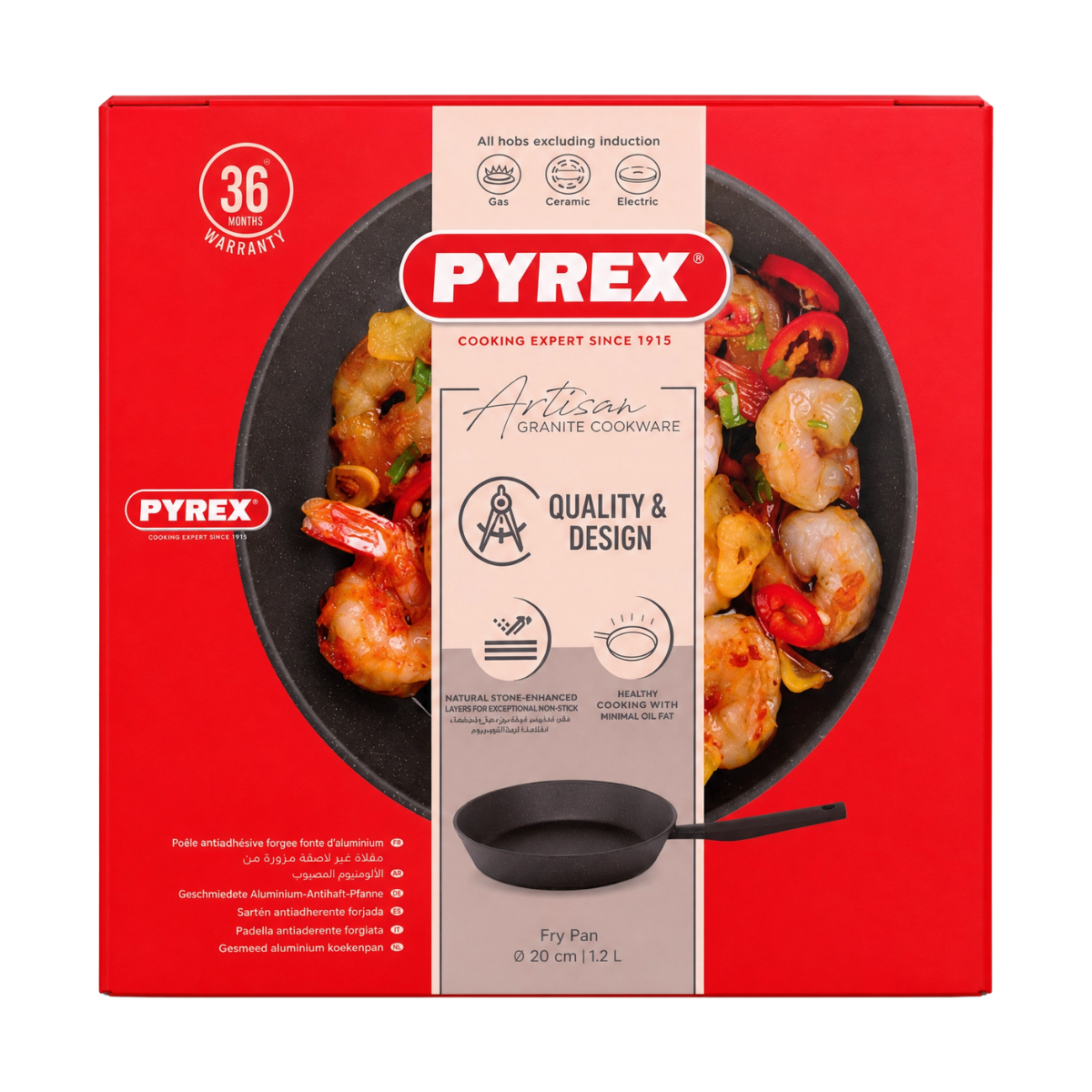 Pyrex Fry Pan Artisan Granite Black